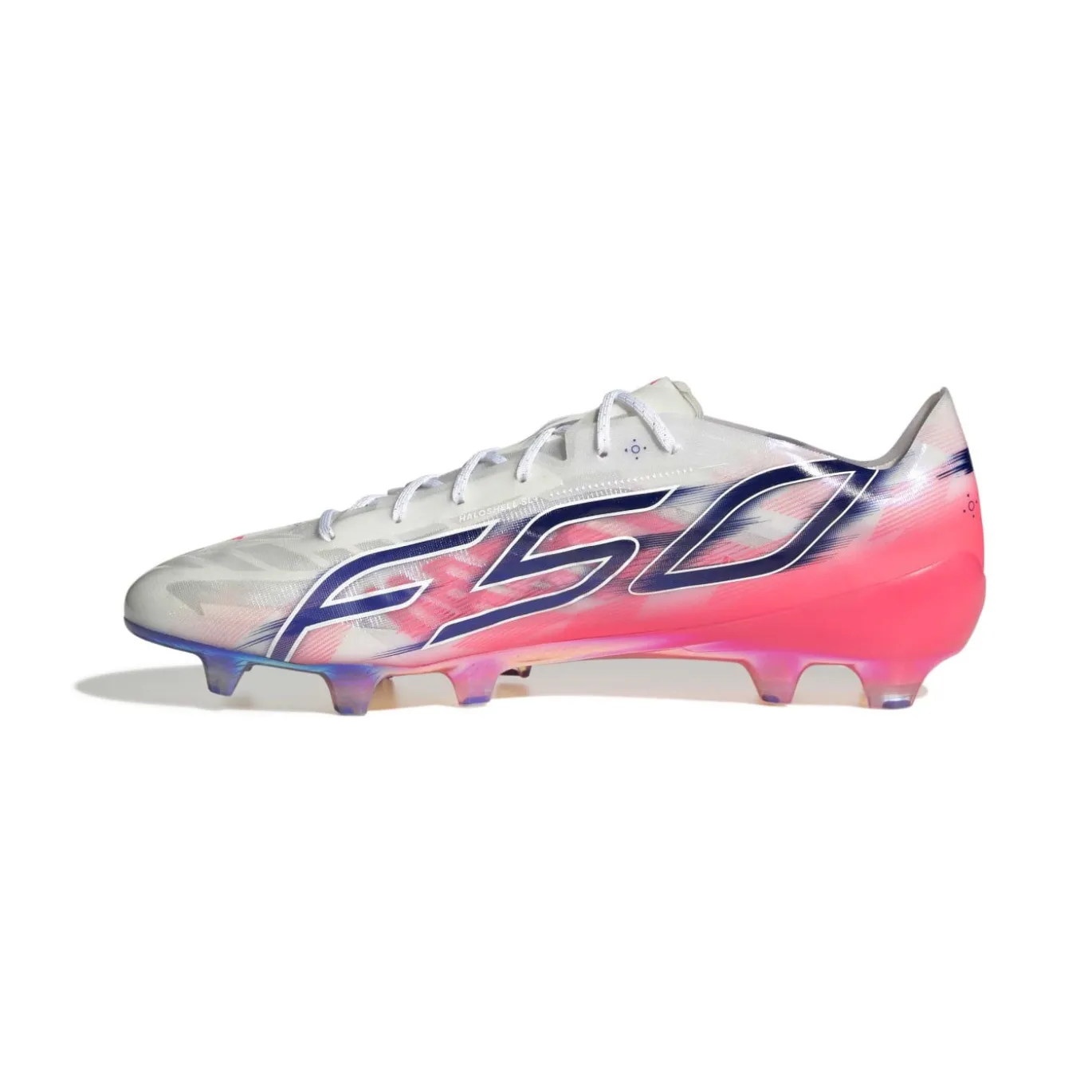 adidas F50 Hyperfast EVO Gras Voetbalschoenen (FG) Wit Felroze Donkerblauw