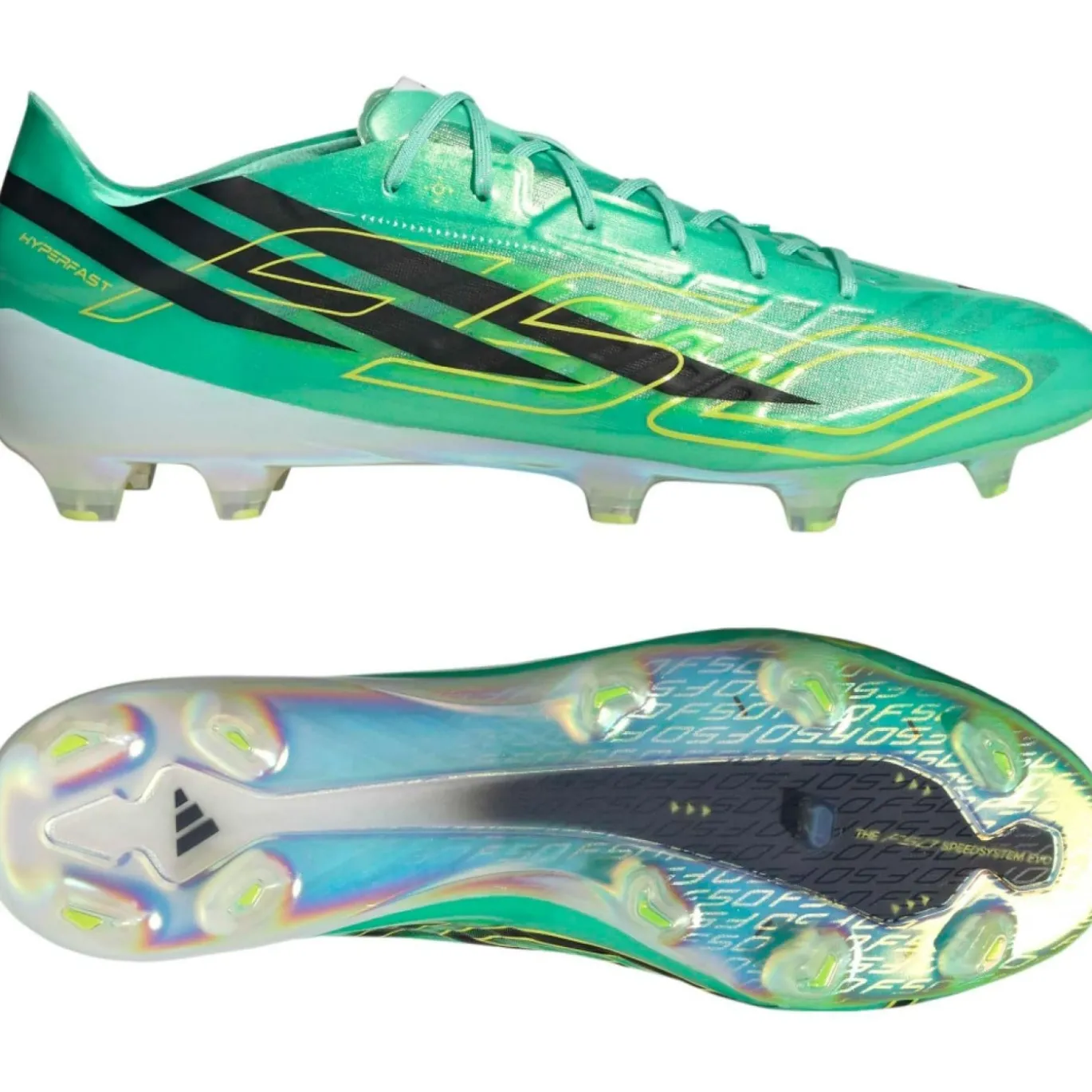 adidas F50 Hyperfast EVO Gras Voetbalschoenen (FG) Mintgroen Zwart Wit