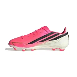 adidas F50 Hyperfast League Gras Voetbalschoenen (FG) Kids Felroze Zwart Goud Wit