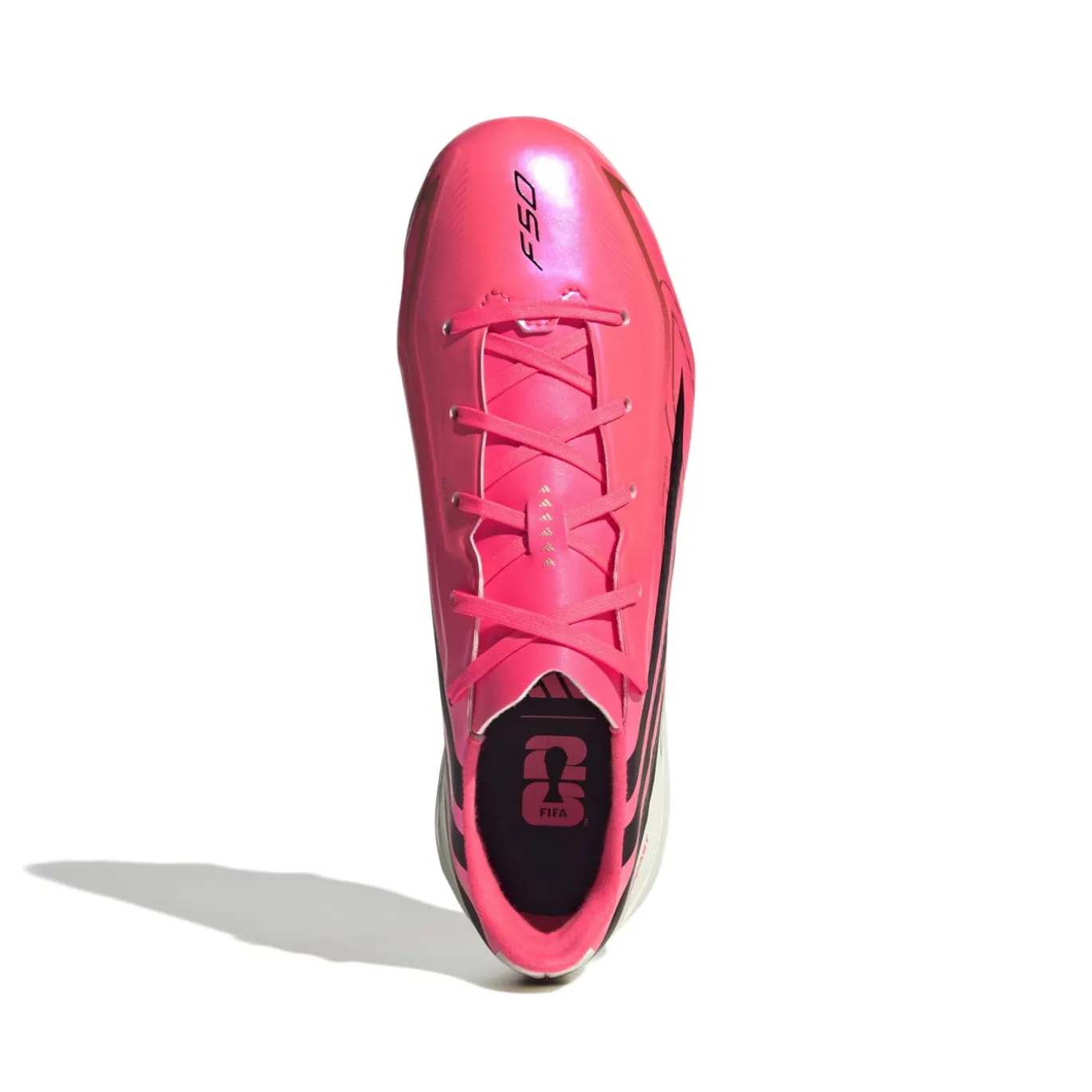 adidas F50 Hyperfast League Gras Voetbalschoenen (FG) Kids Felroze Zwart Goud Wit