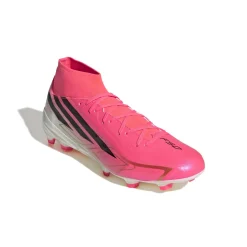 adidas F50 Hyperfast League Mid Gras Voetbalschoenen (FG) Felroze Zwart Goud Wit