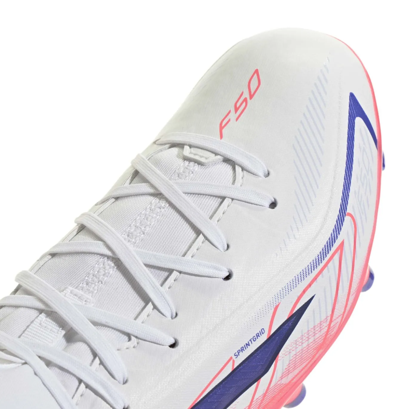 adidas F50 Hyperfast League Mid Gras Voetbalschoenen (FG) Kids Wit Paars Roze