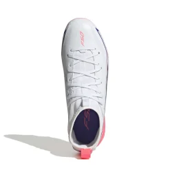 adidas F50 Hyperfast League Mid Gras Voetbalschoenen (FG) Kids Wit Paars Roze