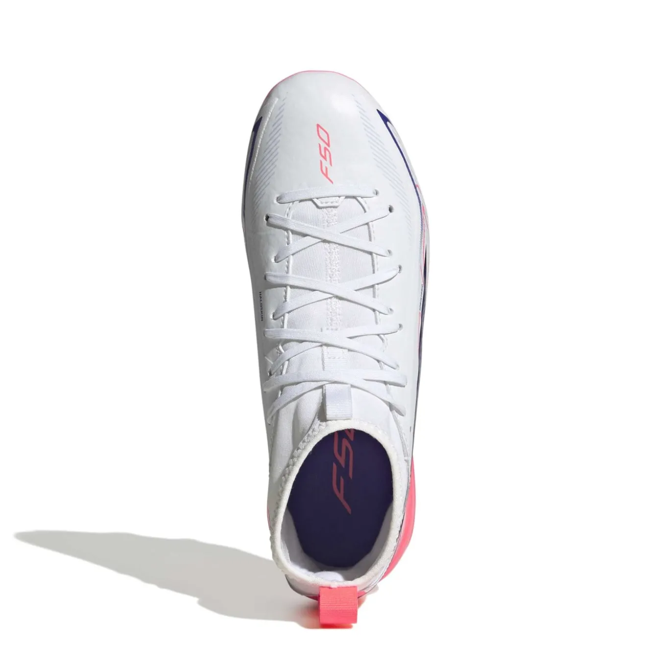adidas F50 Hyperfast League Mid Gras Voetbalschoenen (FG) Kids Wit Paars Roze