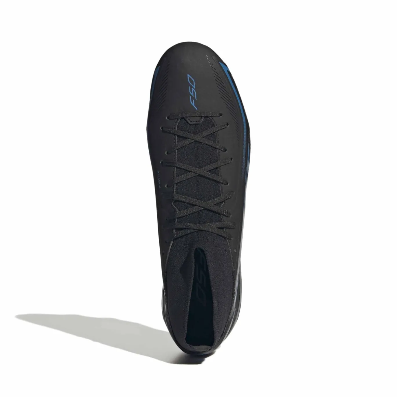 adidas F50 Hyperfast League Mid Gras Voetbalschoenen (FG) Zwart Zwart Blauw