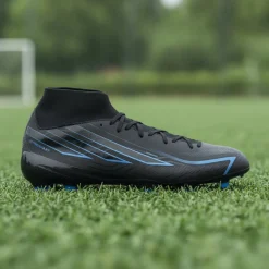 adidas F50 Hyperfast League Mid Gras Voetbalschoenen (FG) Zwart Zwart Blauw