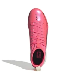 adidas F50 Hyperfast League Mid Gras Voetbalschoenen (FG) Kids Felroze Zwart Goud Wit