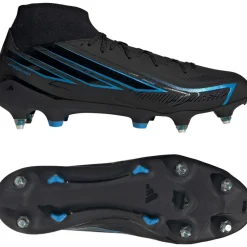 adidas F50 Hyperfast League Mid IJzeren-Nop Voetbalschoenen (SG) Zwart Zwart Blauw