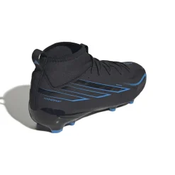 adidas F50 Hyperfast League Mid Gras Voetbalschoenen (FG) Kids Zwart Zwart Blauw