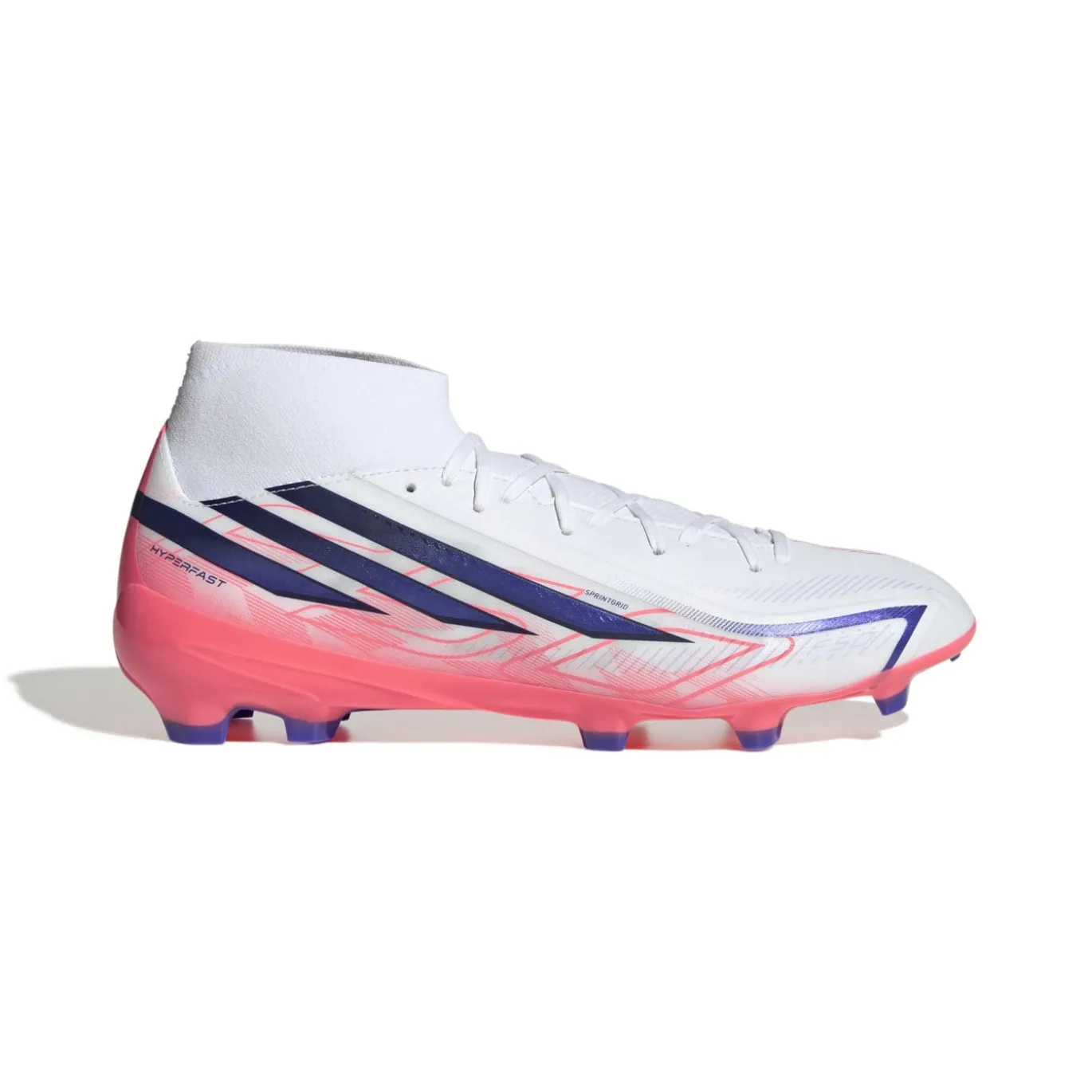 adidas F50 Hyperfast League Mid Gras Voetbalschoenen (FG) Wit Paars Roze