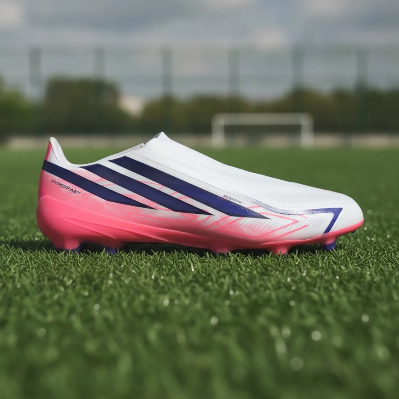 adidas F50 Hyperfast League Veterloze Gras Voetbalschoenen (FG) Wit Paars Roze