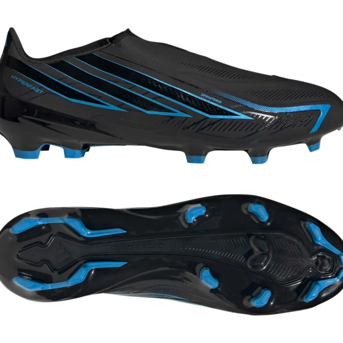 adidas F50 Hyperfast League Veterloze Gras Voetbalschoenen (FG) Zwart Zwart Blauw