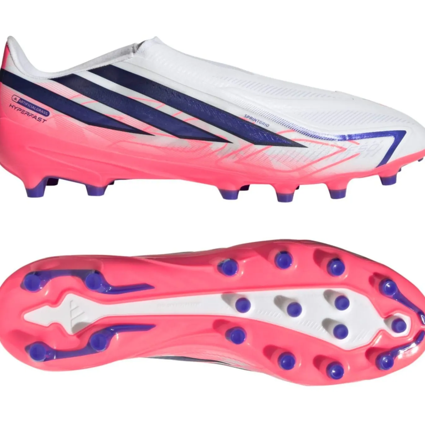 adidas F50 Hyperfast League Veterloze Kunstgras Voetbalschoenen (AG) Wit Paars Roze