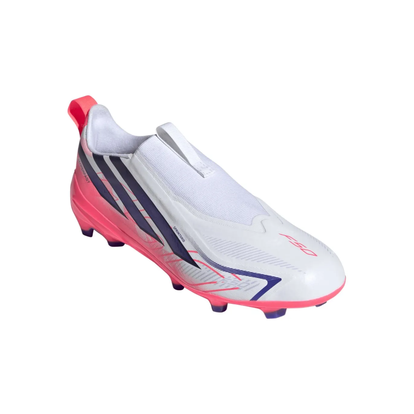 adidas F50 Hyperfast League Veterloze Gras Voetbalschoenen (FG) Kids Wit Paars Roze