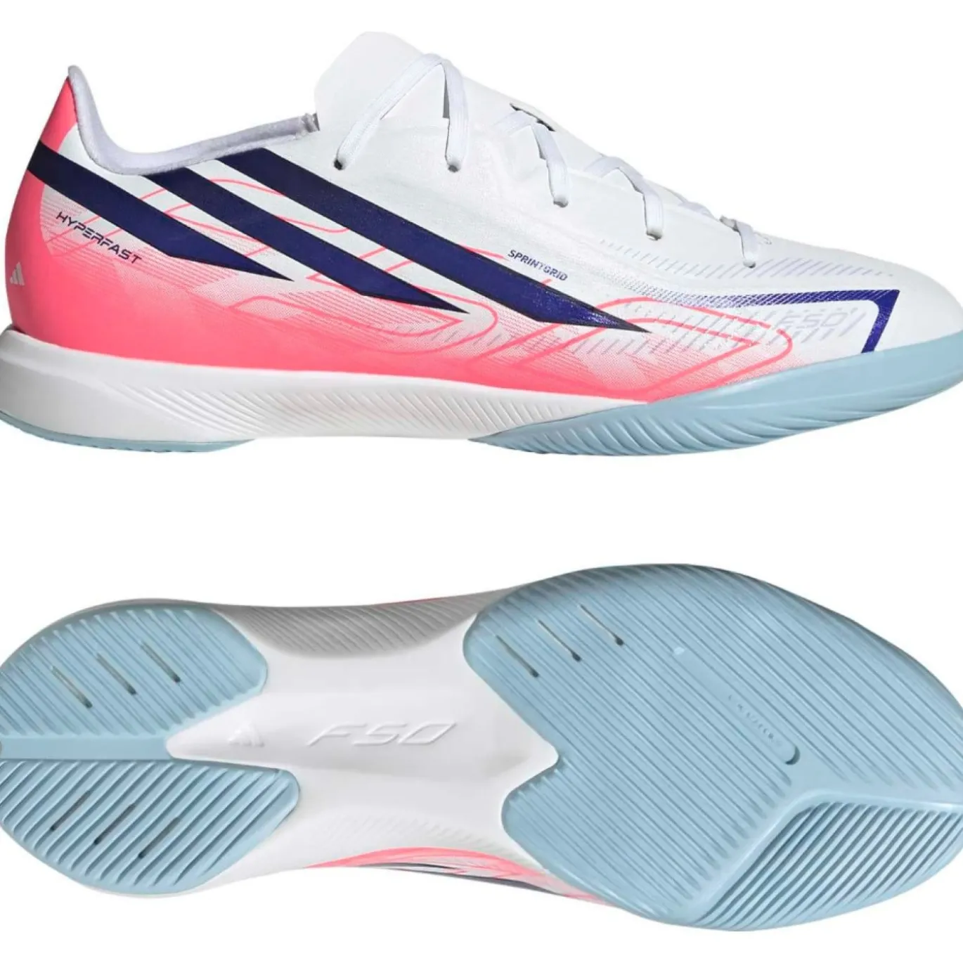 adidas F50 Hyperfast League Zaalvoetbalschoenen (IN) Kids Wit Paars Roze