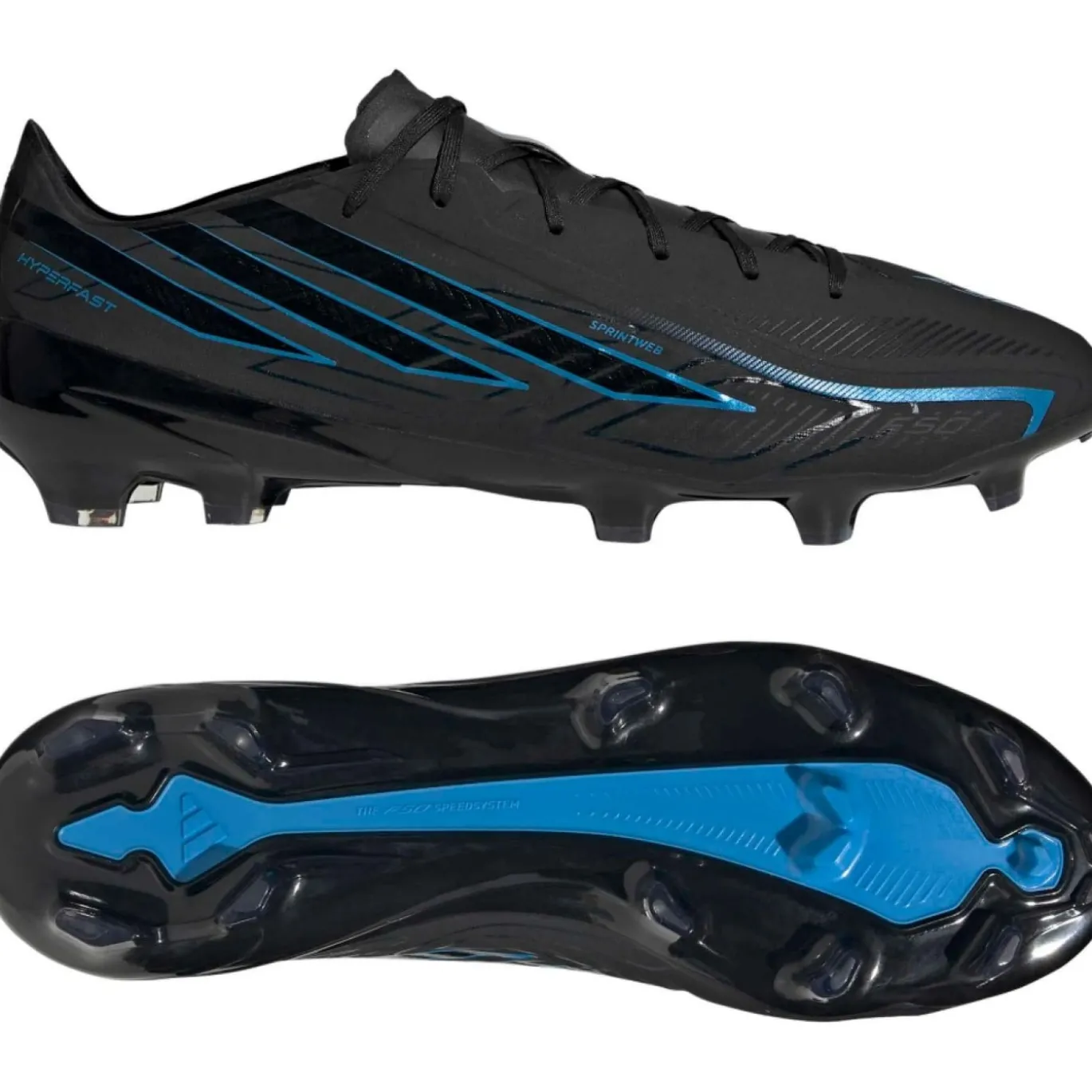 adidas F50 Hyperfast Pro Gras Voetbalschoenen (FG) Zwart Zwart Blauw