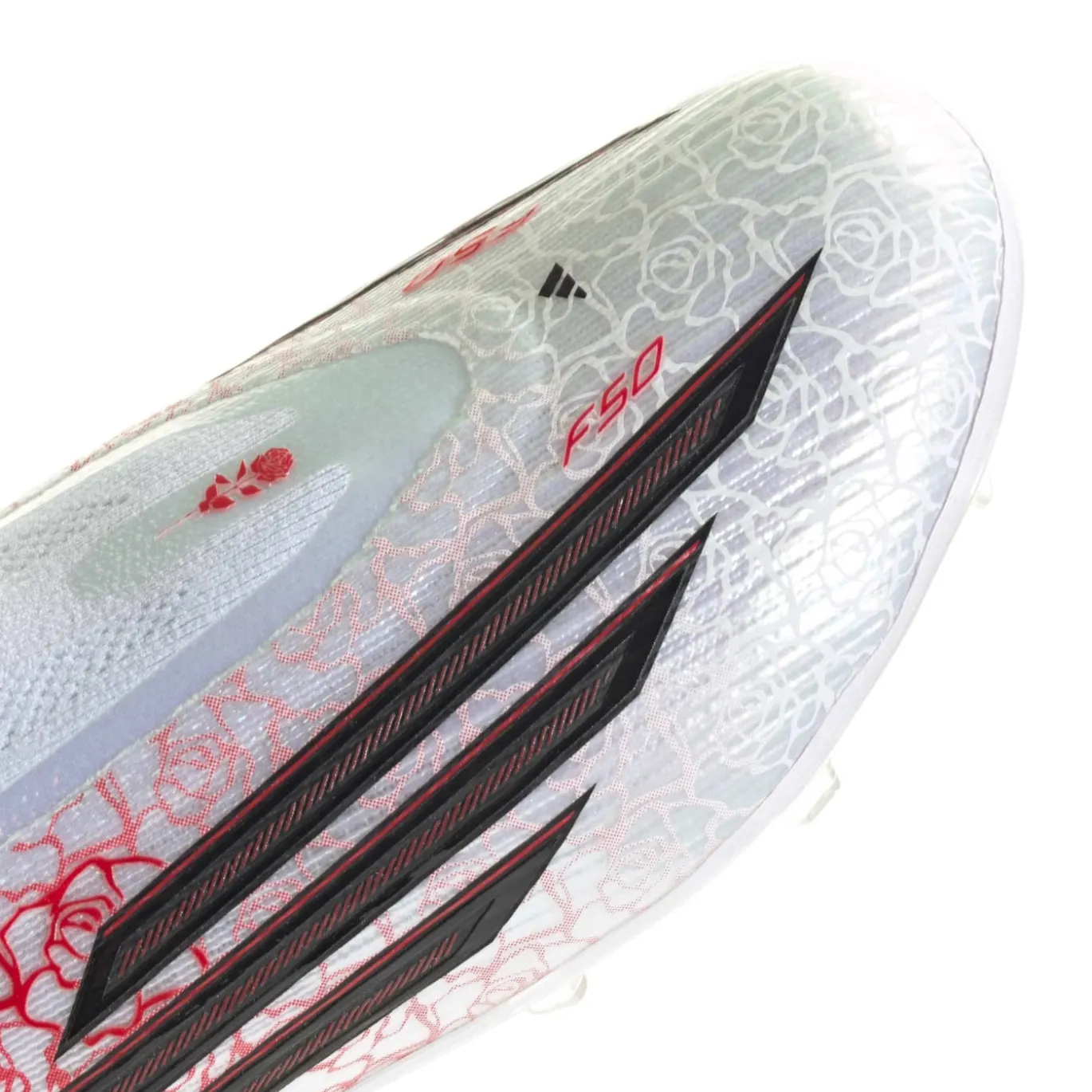 adidas F50 Lamine Yamal Elite Veterloze Gras Voetbalschoenen (FG) Kids Wit Felrood Zwart