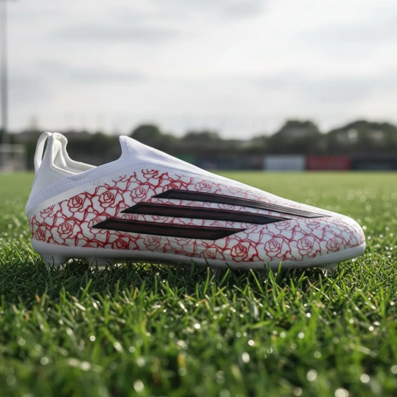 adidas F50 Lamine Yamal Elite Veterloze Gras Voetbalschoenen (FG) Kids Wit Felrood Zwart