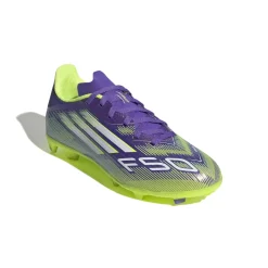 adidas F50 League Gras / Kunstgras Voetbalschoenen (MG) Kids Paars Wit Neongeel