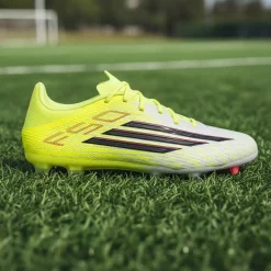adidas F50 League Gras / Kunstgras Voetbalschoenen (MG) Neongeel Zwart Rood