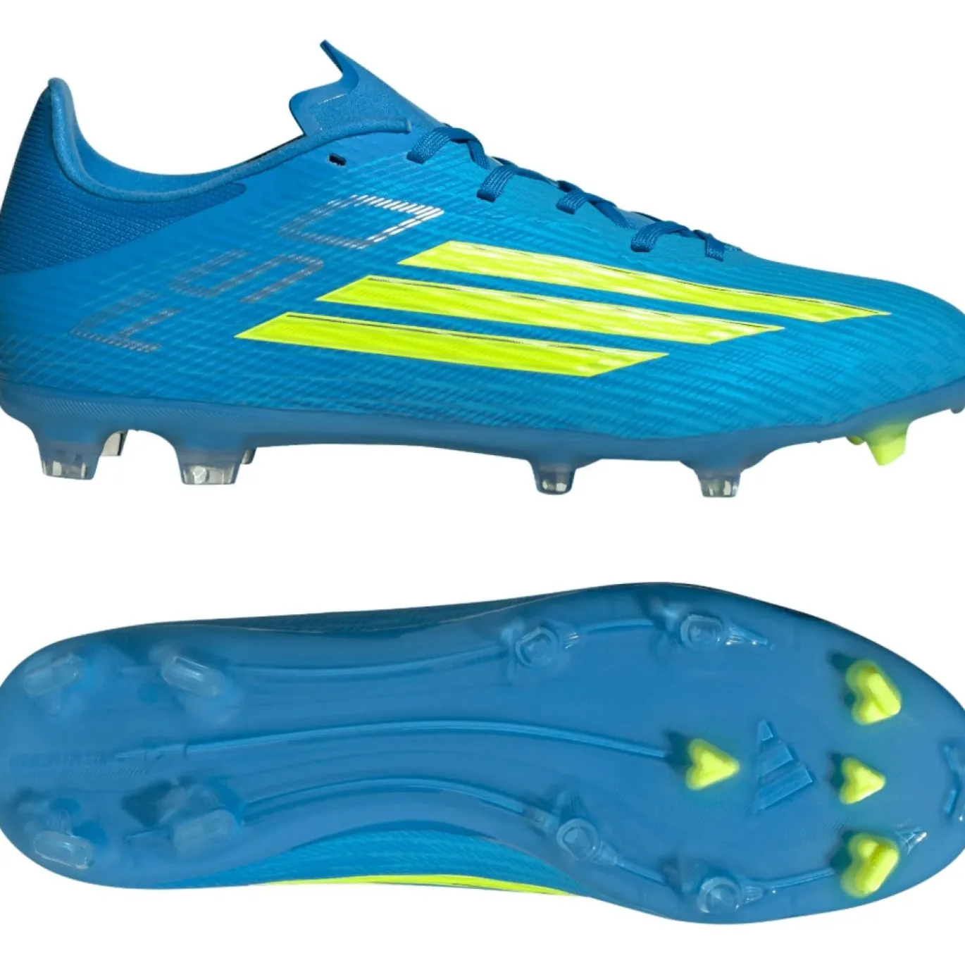 adidas F50 League Gras / Kunstgras Voetbalschoenen (MG) Blauw Neongeel