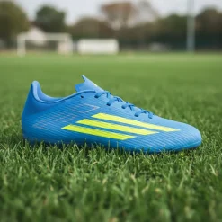 adidas F50 League Gras / Kunstgras Voetbalschoenen (MG) Blauw Neongeel