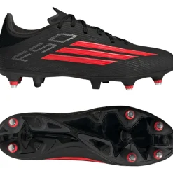 adidas F50 League IJzeren-Nop Voetbalschoenen (SG) Zwart Rood Donkergrijs