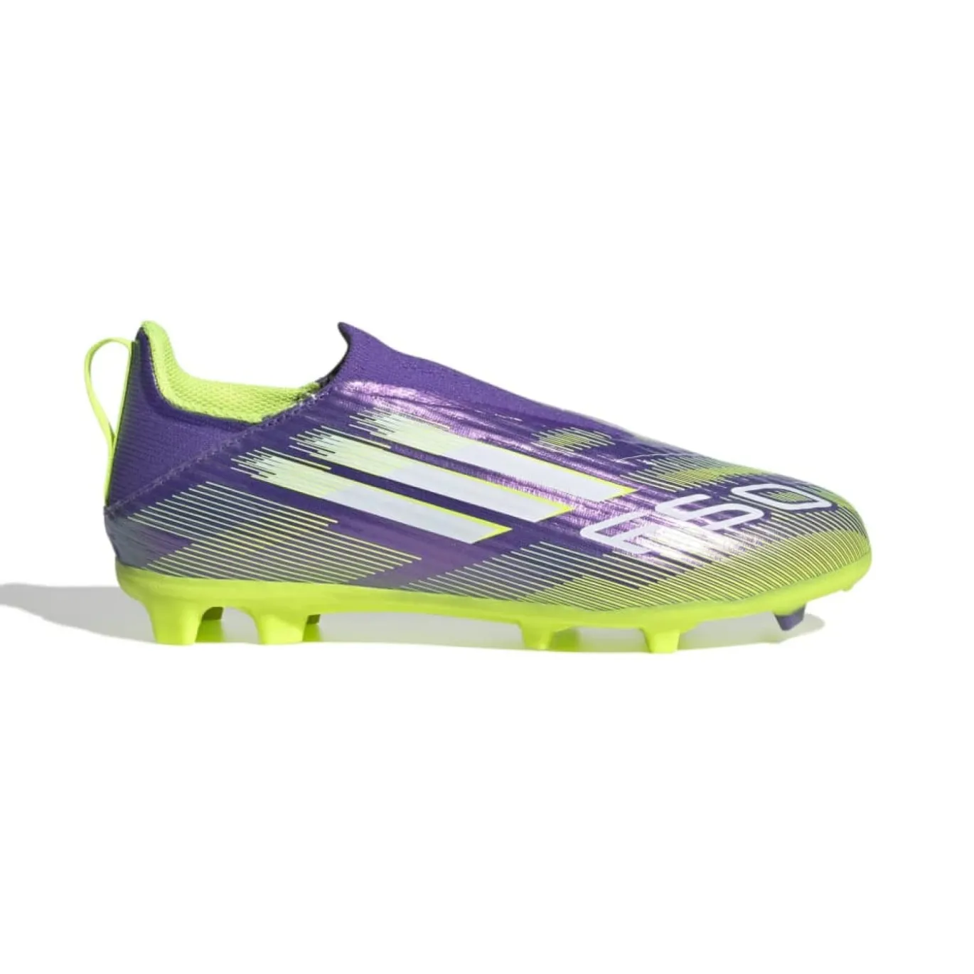 adidas F50 League Veterloze Gras / Kunstgras Voetbalschoenen (MG) Kids Paars Wit Neongeel