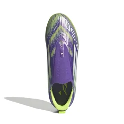 adidas F50 League Veterloze Gras / Kunstgras Voetbalschoenen (MG) Kids Paars Wit Neongeel