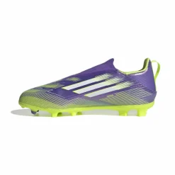 adidas F50 League Veterloze Gras / Kunstgras Voetbalschoenen (MG) Kids Paars Wit Neongeel