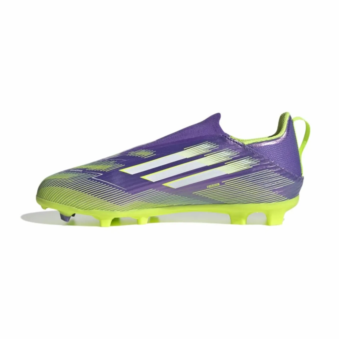 adidas F50 League Veterloze Gras / Kunstgras Voetbalschoenen (MG) Kids Paars Wit Neongeel