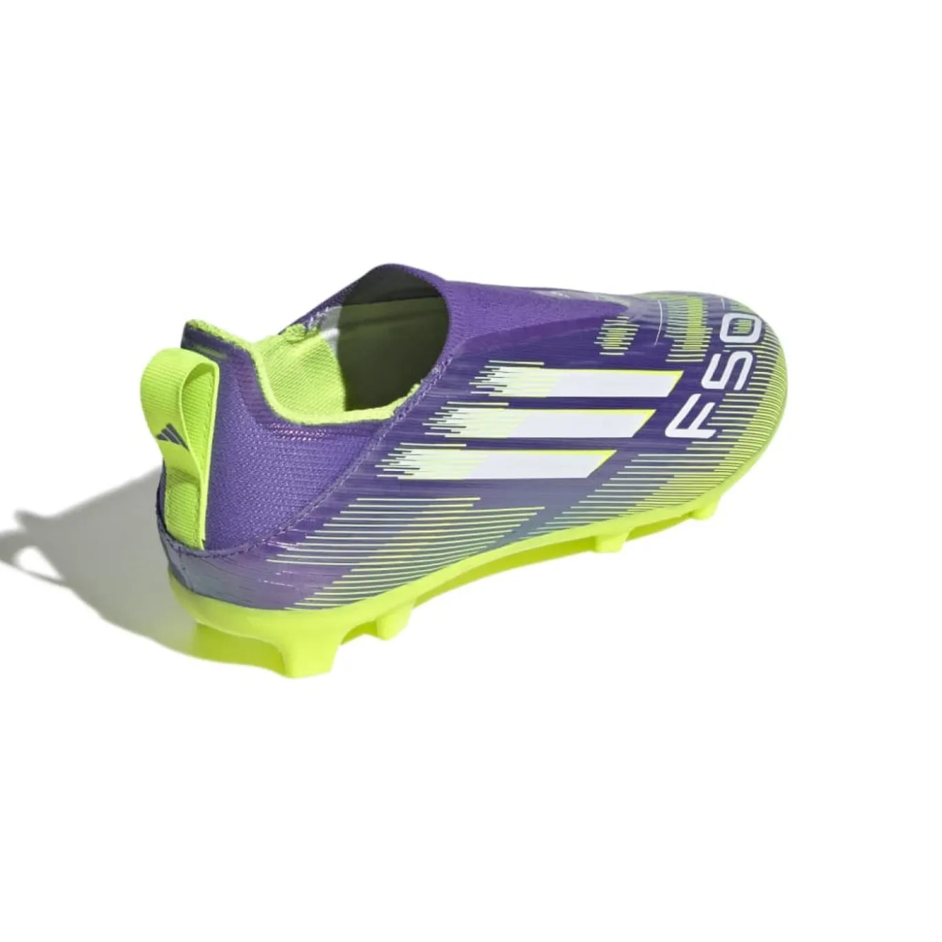 adidas F50 League Veterloze Gras / Kunstgras Voetbalschoenen (MG) Kids Paars Wit Neongeel