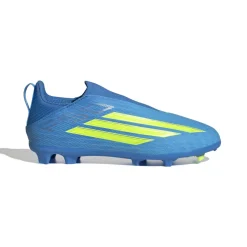 adidas F50 League Veterloze Gras / Kunstgras Voetbalschoenen (MG) Kids Blauw Neongeel
