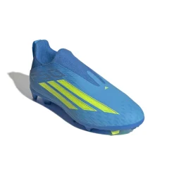 adidas F50 League Veterloze Gras / Kunstgras Voetbalschoenen (MG) Kids Blauw Neongeel