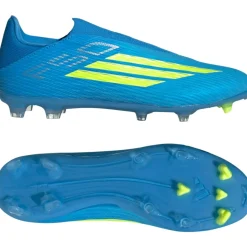 adidas F50 League Veterloze Gras / Kunstgras Voetbalschoenen (MG) Blauw Neongeel