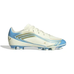 adidas F50 Messi Club Gras / Kunstgras Voetbalschoenen (MG) Kids Wit Lichtblauw Goud