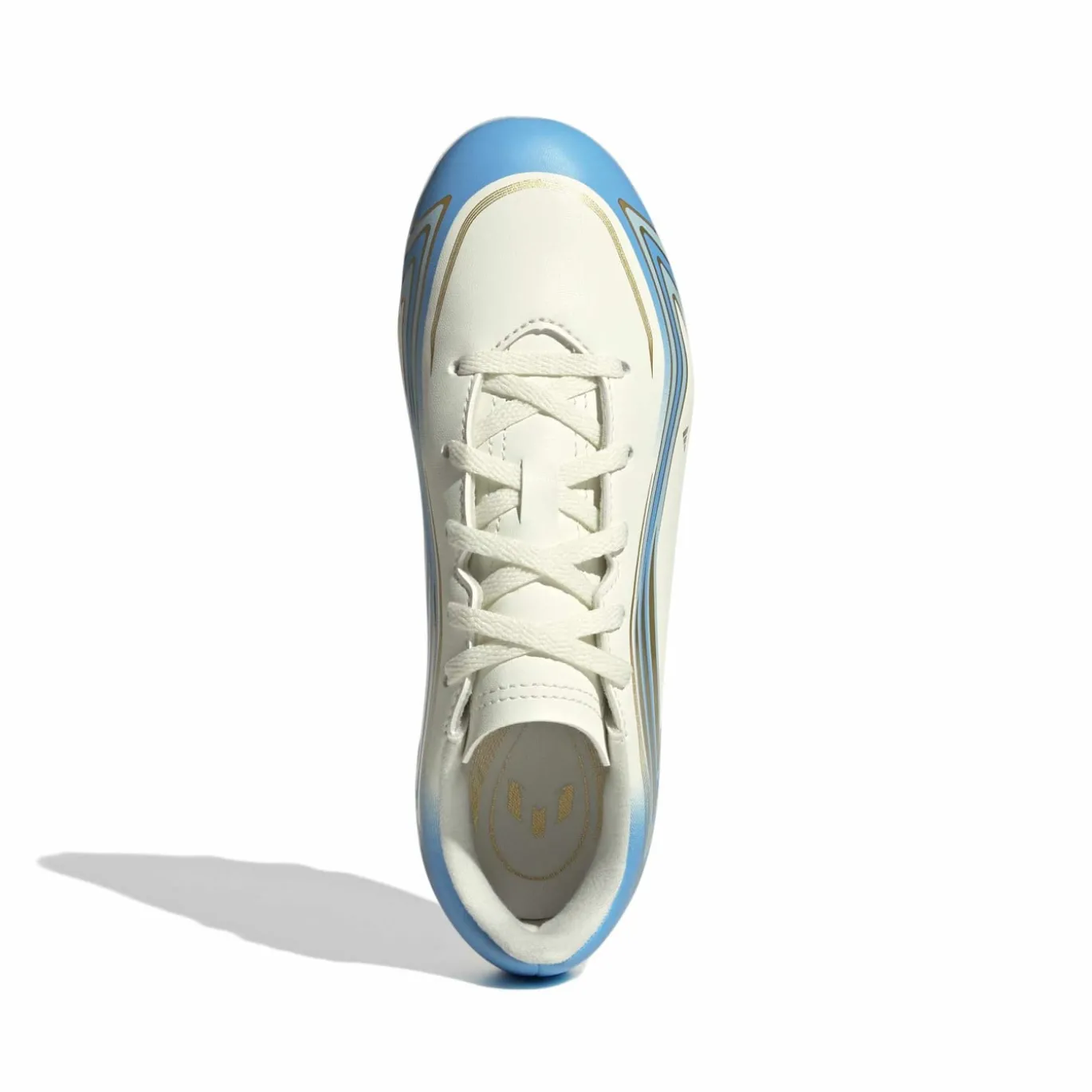 adidas F50 Messi Club Gras / Kunstgras Voetbalschoenen (MG) Kids Wit Lichtblauw Goud