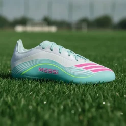 adidas F50 Messi Elite Gras Voetbalschoenen (FG) Kids Wit Turquoise Roze