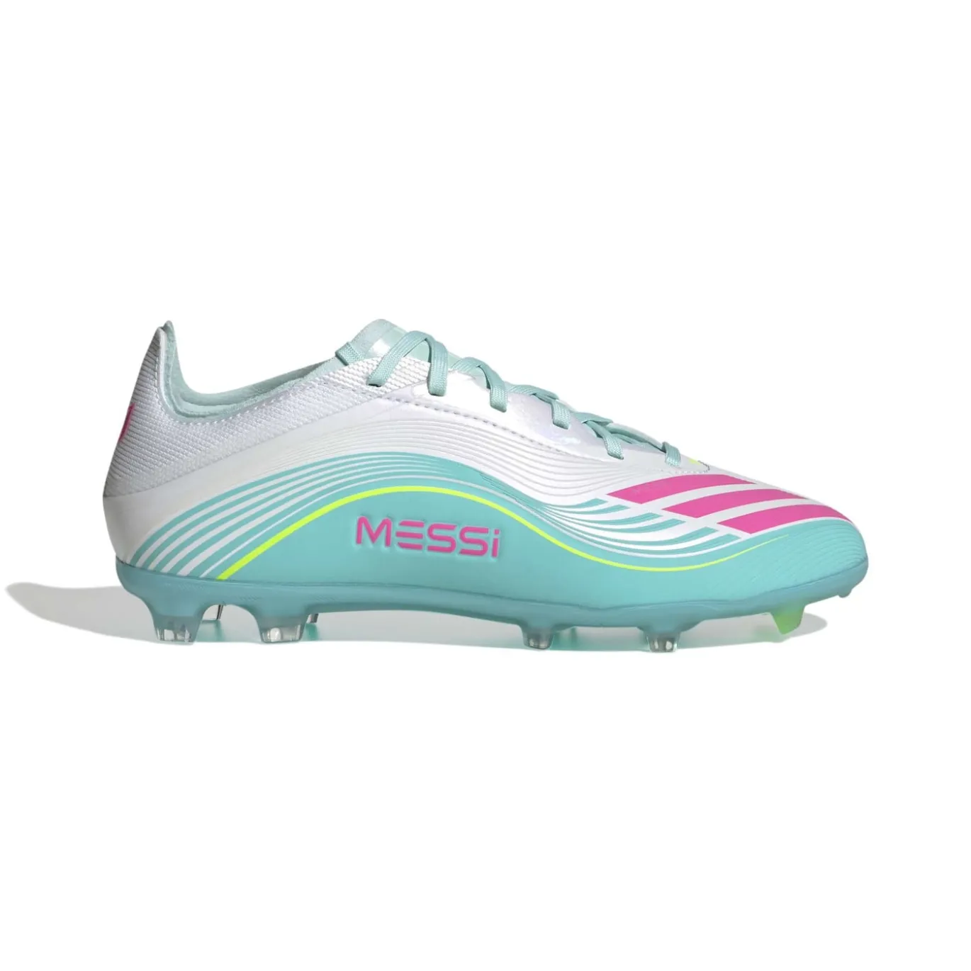adidas F50 Messi Elite Gras Voetbalschoenen (FG) Kids Wit Turquoise Roze