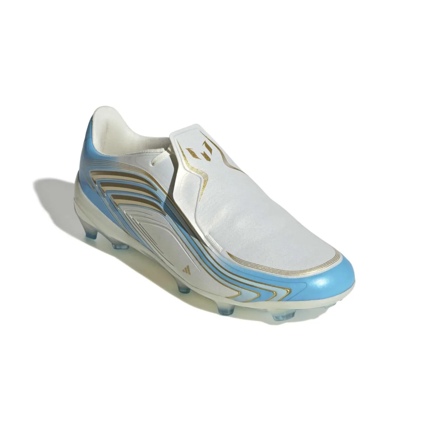 adidas F50 Messi Elite Gras Voetbalschoenen (FG) Kids Wit Lichtblauw Goud