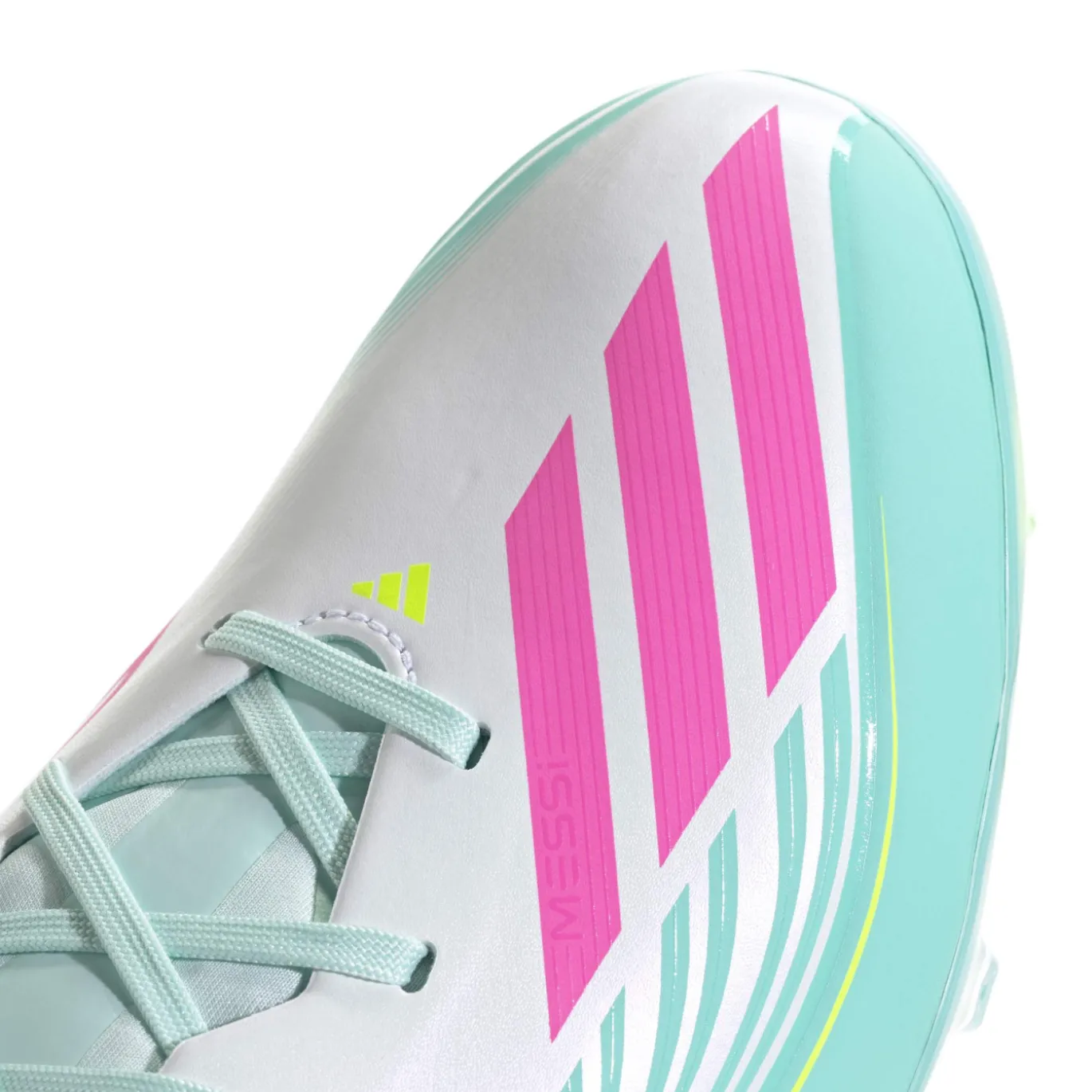 adidas F50 Messi League Gras / Kunstgras Voetbalschoenen (MG) Wit Turquoise Roze