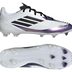 adidas F50 Messi League Gras / Kunstgras Voetbalschoenen (MG) Wit Paars Zwart