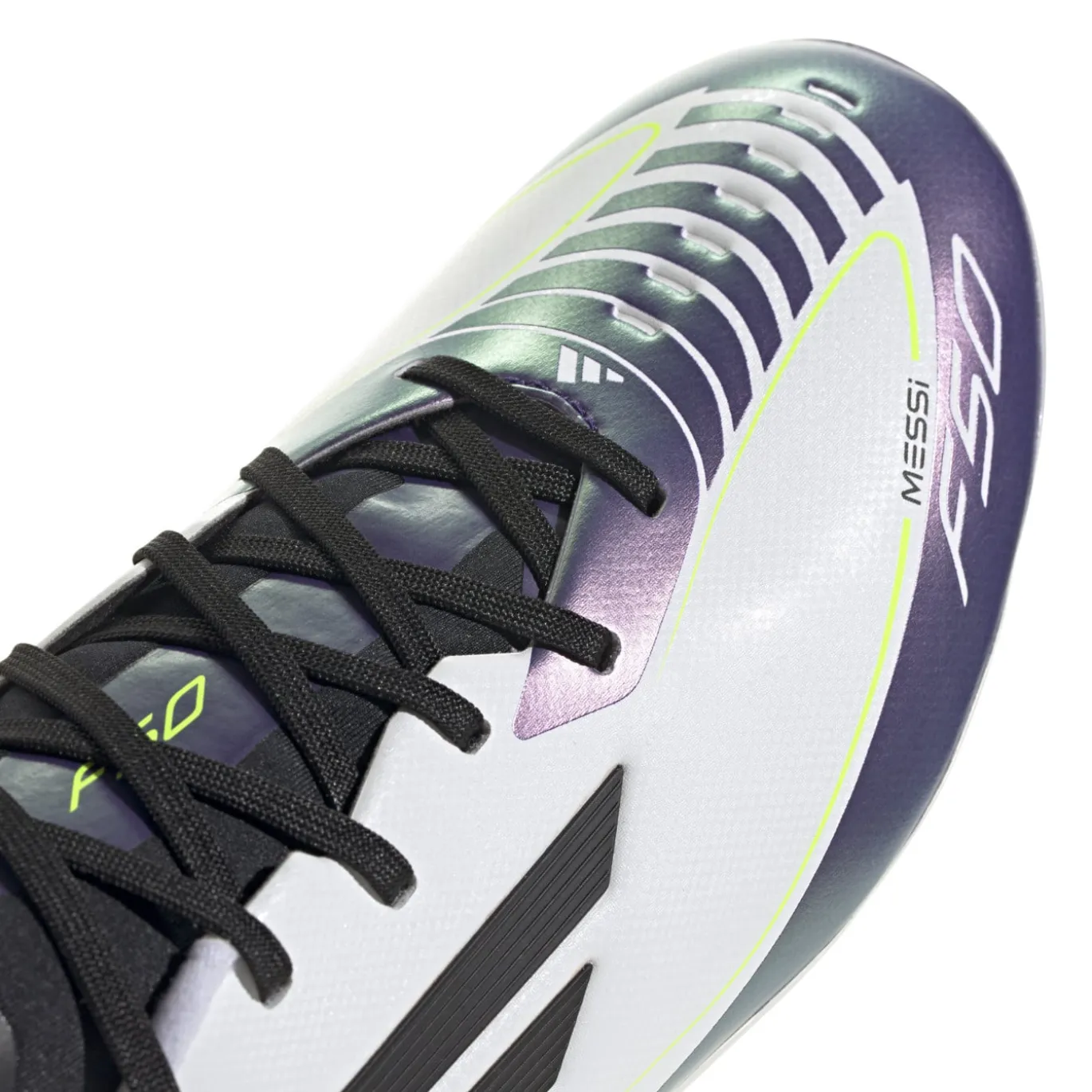adidas F50 Messi League Gras / Kunstgras Voetbalschoenen (MG) Wit Paars Zwart