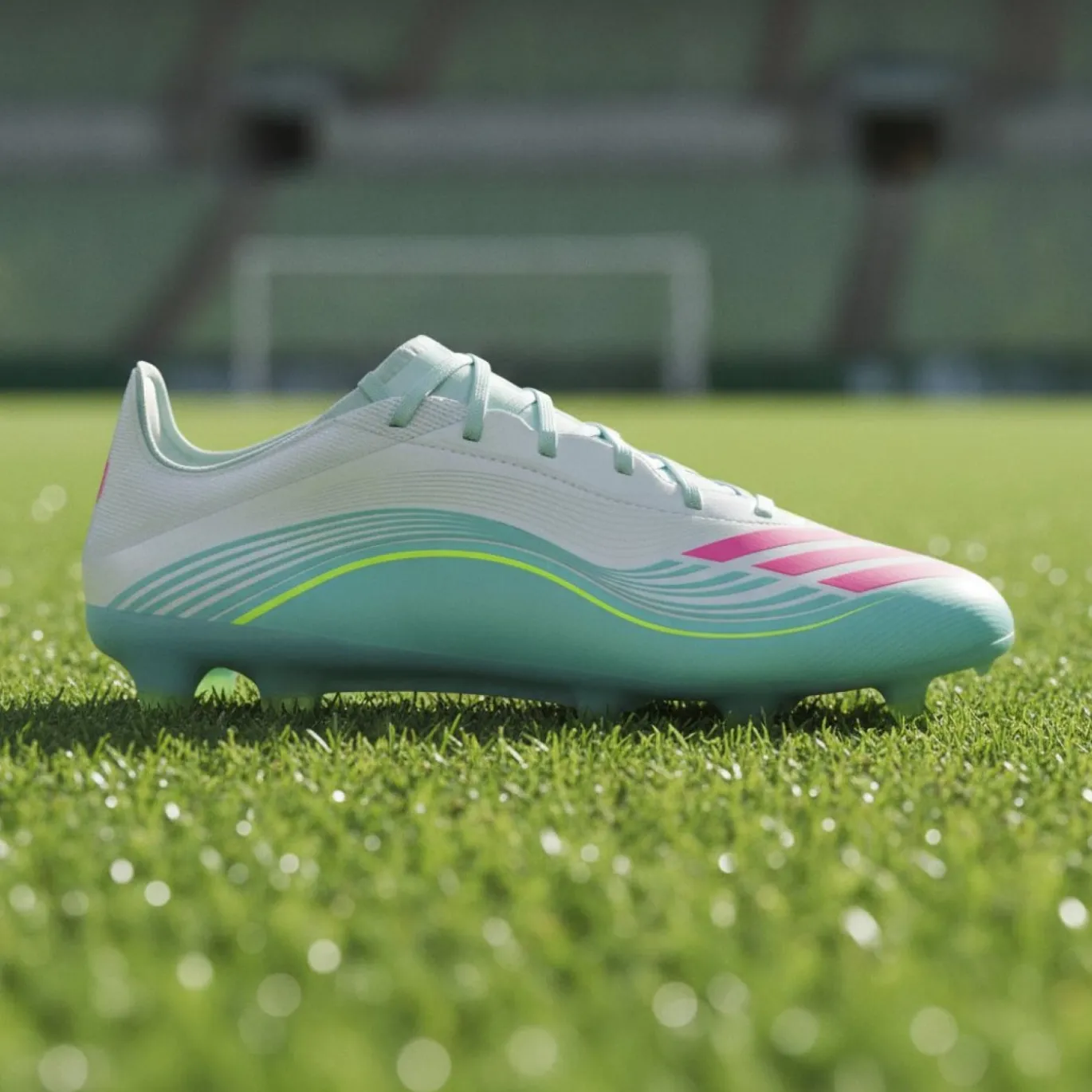 adidas F50 Messi Pro Gras Voetbalschoenen (FG) Wit Turquoise Roze
