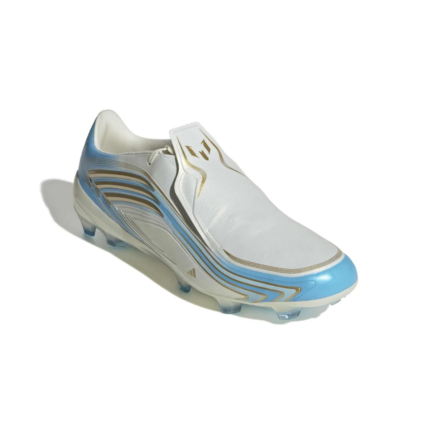 adidas F50 Messi Pro Gras Voetbalschoenen (FG) Wit Lichtblauw Goud