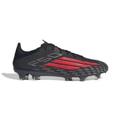 adidas F50 Pro Gras Voetbalschoenen (FG) Zwart Rood Donkergrijs