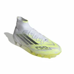 adidas F50 Sparkfusion Elite Gras / Kunstgras Voetbalschoenen (MG) Dames Wit Grijs Neongeel