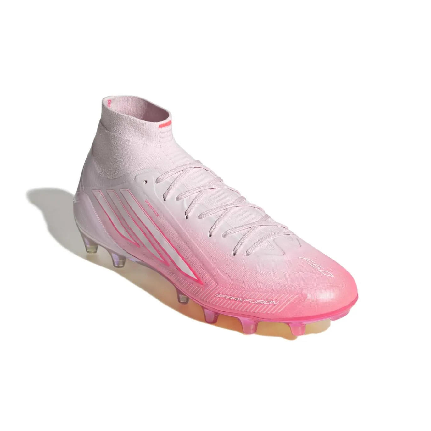 adidas F50 Sparkfusion Elite Mid Gras Voetbalschoenen (FG) Dames Roze Wit