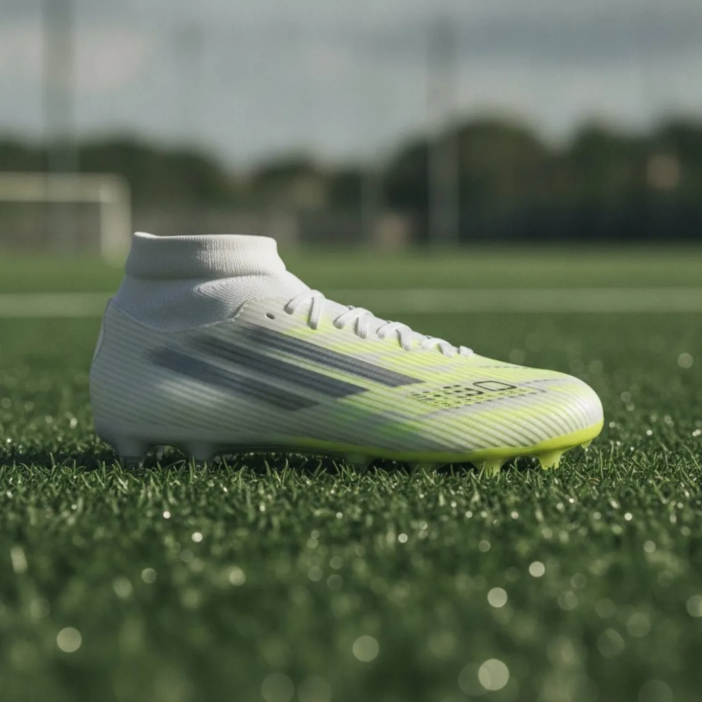 adidas F50 Sparkfusion League Gras / Kunstgras Voetbalschoenen (MG) Dames Wit Grijs Neongeel