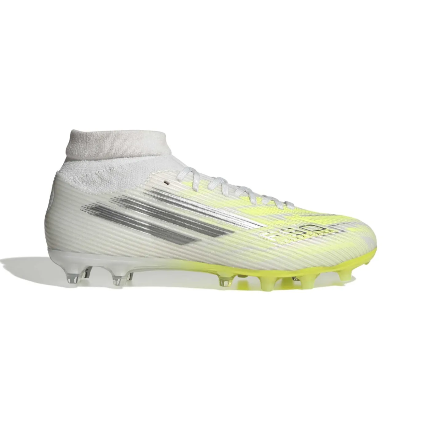 adidas F50 Sparkfusion League Gras / Kunstgras Voetbalschoenen (MG) Dames Wit Grijs Neongeel